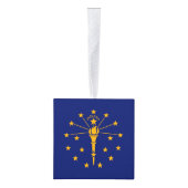 Dynamic Indiana State Flag Graphic op een Kubus Ornament (Rechts)