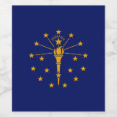 Dynamic Indiana State Flag Graphic op een Wijn Etiket (Enkel label)
