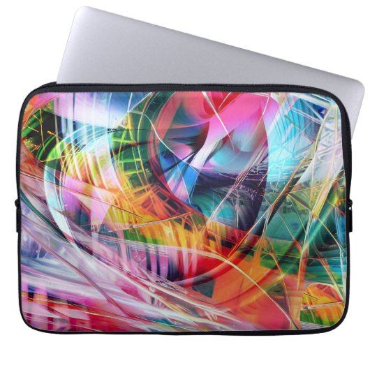 Dynamic Lines Abstraction Laptop Sleeve (Voorkant)