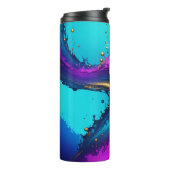 Dynamic Liquid Abstract, Naam & Monogram Thermosbeker (Gedraaid links)