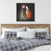 Dynamic Motion Blur Abstract Figure Art Canvas Afdruk (Insitu (Slaapkamer))