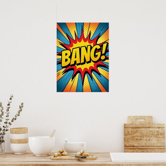 Dynamic Pop Art 'BANG!' stripstijl Poster (Keuken)