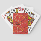 Dynamic Red Abstract Geometric Monogram Pokerkaarten (Achterkant)