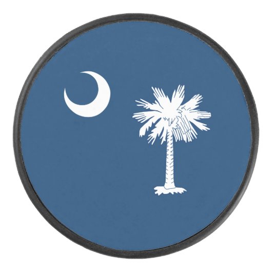 Dynamic South Carolina State Flag Graphic op een Hockey Puck (Voorkant)