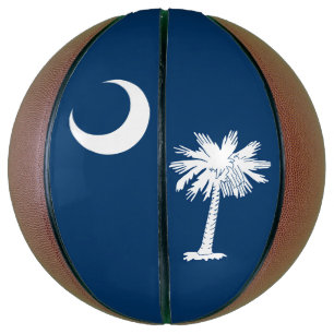 Dynamic South Carolina State Flag Graphic op een Mini Basketbal
