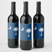 Dynamic South Carolina State Flag Graphic op een Wijn Etiket (Flessen)