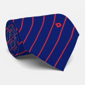 Dynamic Stripes: blauw en rood gestreepte Stropdas (Opgerold)