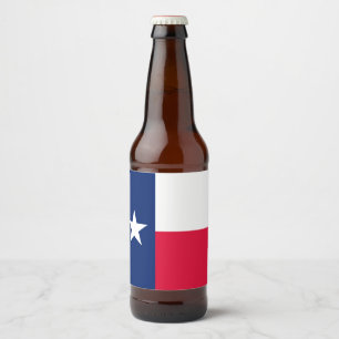 Dynamic Texas State Flag Graphic op een Bier Etiket