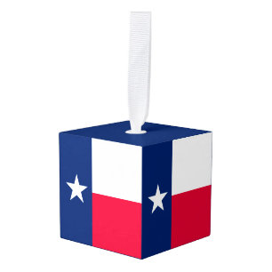 Dynamic Texas State Flag Graphic op een Kubus Ornament
