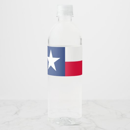 Dynamic Texas State Flag Graphic op een Waterfles Etiket (Voorkant)