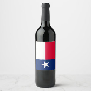 Dynamic Texas State Flag Graphic op een Wijn Etiket