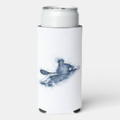 Dynamic Whitewater Kayaker Line Art (Seltzer Achterkant)