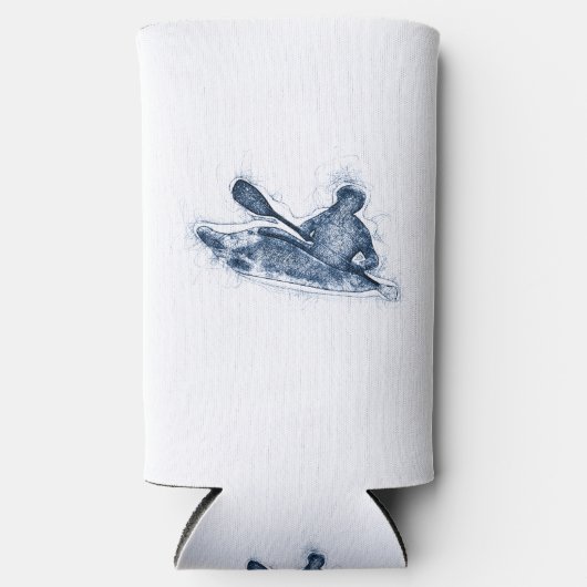 Dynamic Whitewater Kayaker Line Art (Voorkant)