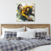 Dynamic Yellow Shirt Impasto BOY Figurative PT Canvas Afdruk (Insitu (Slaapkamer))