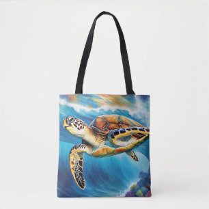 Dynamic Zee Turtle Wave Waterverf Draagtas