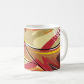 Dynamisch Abstract in warme tinten Koffiemok (Voorkant rechts)