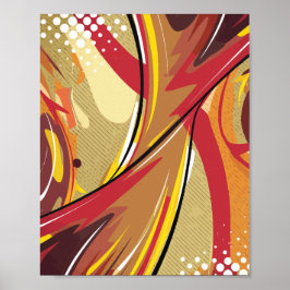 Dynamisch Abstract in warme tinten Poster