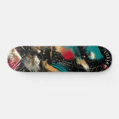 Dynamisch Abstract met gestructureerde penseelstre Skateboard (Horizontaal)