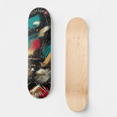 Dynamisch Abstract met gestructureerde penseelstre Skateboard (Voorkant)