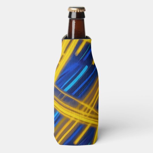 Dynamisch Abstract Neon Licht Snelheid Chaotische Flesjeskoeler (Fles Voorkant)
