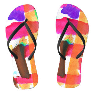 Dynamisch Abstract Patroon in Kunst Teenslippers