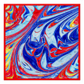 Dynamisch blauw Abstract patroonontwerp Perfect Poster (Voorkant)