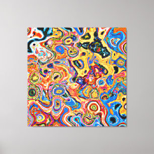 Dynamisch en levendig Abstract patroon Canvas Afdruk