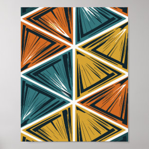 Dynamisch Geometrisch Driehoekenpatroon Poster