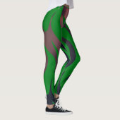 Dynamisch groen en zwart motief leggings (Rechts)