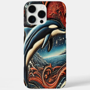 Dynamisch Kunstwerk met Dolfijn iPhone 16 Pro Max Hoesje