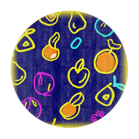 Dynamisch Neon Fruits Pattern Design Snijplank (Voorkant)