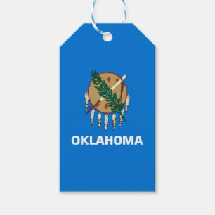 Dynamisch Oklahoma State Flag Graphic op a Cadeaulabel