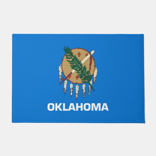 Dynamisch Oklahoma State Flag Graphic op a Deurmat (Voorkant)