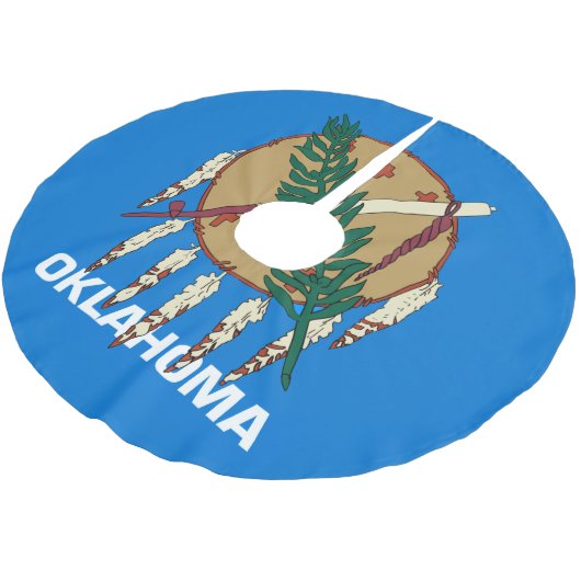 Dynamisch Oklahoma State Flag Graphic op a Kerstboom Rok (Gekanteld)