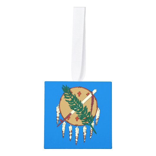 Dynamisch Oklahoma State Flag Graphic op a Ornament (Voorkant)