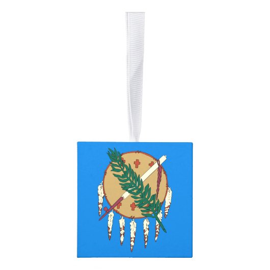 Dynamisch Oklahoma State Flag Graphic op a Ornament (Rechts)