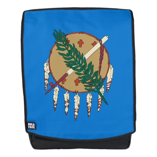 Dynamisch Oklahoma State Flag Graphic op a Rugtassen (Voorkant)