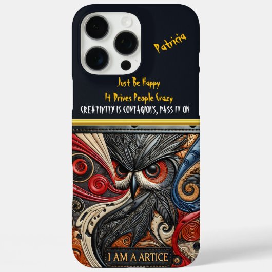 Dynamisch ontwerp met gedurfde uilenogen Case-Mate iPhone case (Achterkant)