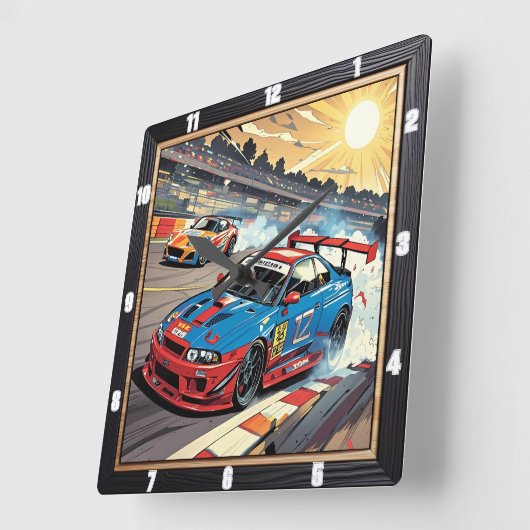 Dynamisch racecircuit vierkante klok (Hoek)