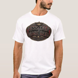 Dynamisch Rode LESS TALK MORE BEER Grafische T-shi T-shirt