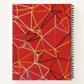 Dynamisch rood abstract geometrisch monogram notitieboek (Achterkant)