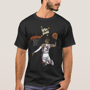 Dynamisch Slam Dunk Basketbal Ontwerp T-shirt