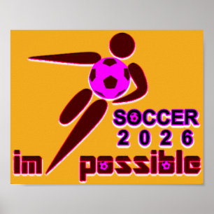 Dynamisch Voetbal 2026 Silhouet Ontwerp Poster