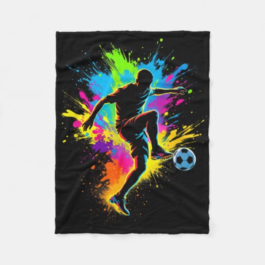 Dynamisch Voetbal Fleece Deken (Voorkant)