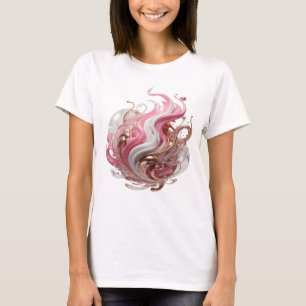 Dynamisch Zilver ABSTRACTE KUNST Kunstprint T-shirt
