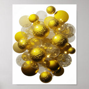Dynamisch zilver GLITTERENDE LICHTBALlen Poster