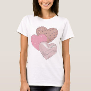 Dynamisch Zilver HARTEN EN STERREN Grafisch ontwer T-shirt