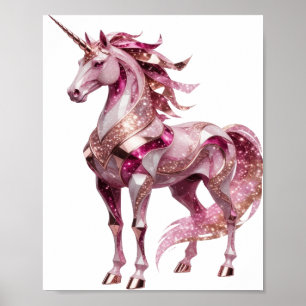 Dynamisch Zilver UNICORN Slogan Design Poster