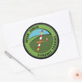 Dynamisch zweven ronde sticker (Envelop)