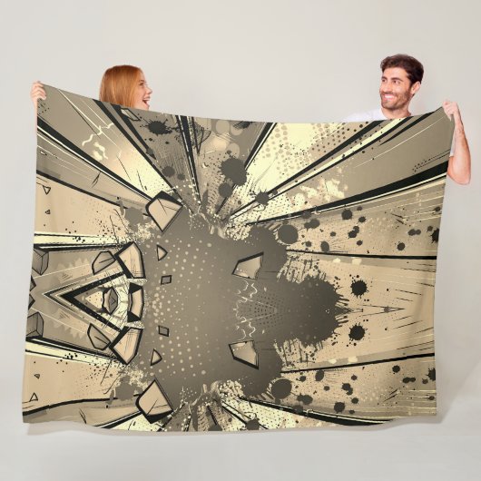 Dynamische Abstracte Art Throw Blanket Fleece Deken (In situ)